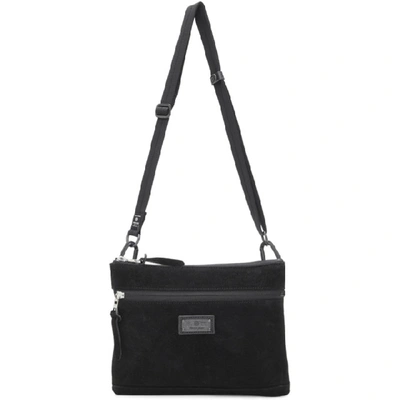 Shop Master-piece Co Black Suede Messenger Bag