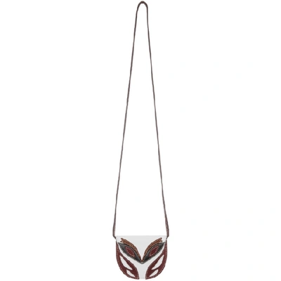 Shop Lanvin White And Burgundy Small Mask Bag In D039whitebu