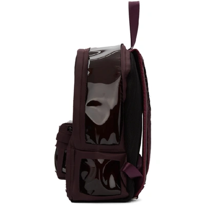 Shop Maison Margiela Burgundy Pvc Backpack In T2271anbord