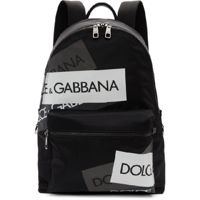 Shop Dolce & Gabbana Dolce And Gabbana Black Logo Tape Vulcano Backpack In 8p928 Nero