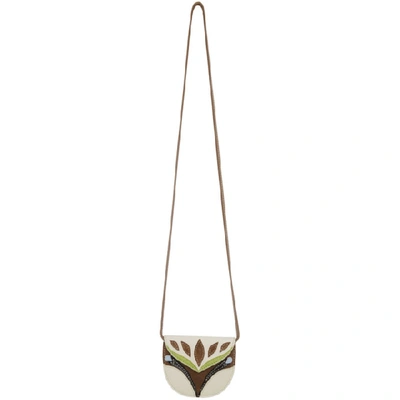 Shop Lanvin Off-white And Brown Small Mask Bag In B061 Cream/