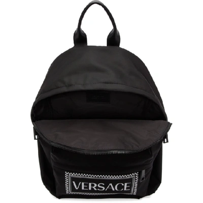 Shop Versace Black Logo Backpack In Knbn Black