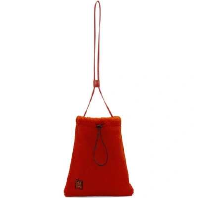 Shop Off-white Red Sherpa Shoelace Pouch In 2000 Redno