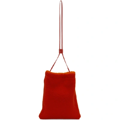 Shop Off-white Red Sherpa Shoelace Pouch In 2000 Redno