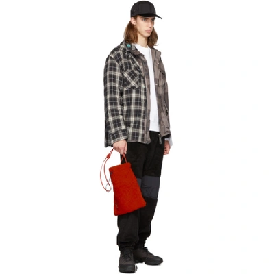 Shop Off-white Red Sherpa Shoelace Pouch In 2000 Redno