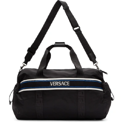 Shop Versace Black Palladium Duffle Bag In D41p Black