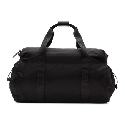 Shop Versace Black Palladium Duffle Bag In D41p Black
