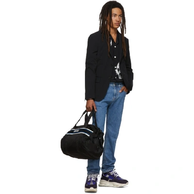Shop Versace Black Palladium Duffle Bag In D41p Black