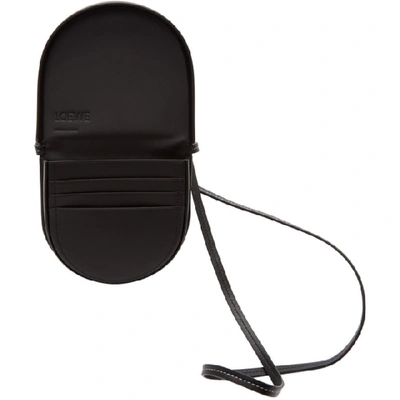 Shop Loewe Black Large Heel Pouch Bag In 1100black