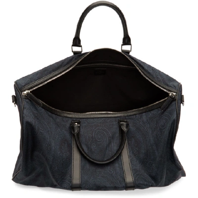 Shop Etro Blue Paisley Travel Duffle Bag In 200 Blue