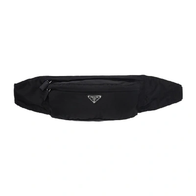 Shop Prada Black Nylon Belt Bag In F0002 Nero