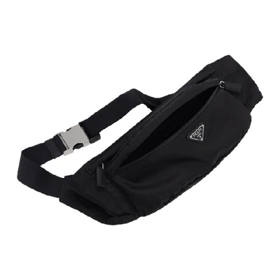 Shop Prada Black Nylon Belt Bag In F0002 Nero