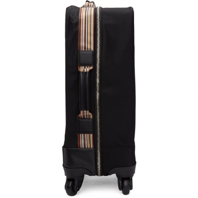 Shop Paul Smith Black Canvas Multistripe Suitcase In 79 Black