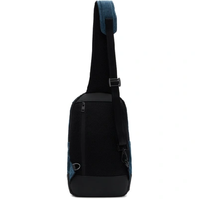 Shop Diesel Black And Blue F-suse Mono Backpack In H4933 Denim