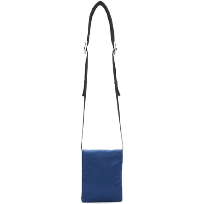Shop Prada Blue Nylon Fold-over Messenger Bag
