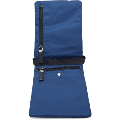 Shop Prada Blue Nylon Fold-over Messenger Bag