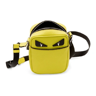Shop Fendi Yellow Small Bag Bugs Messenger Bag In F044v Giafl