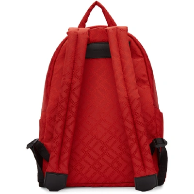 Shop Versace Red Greek Drawing Backpack