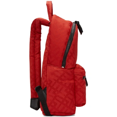 Shop Versace Red Greek Drawing Backpack