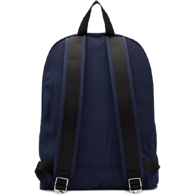 Shop Kenzo Navy And White Limited Edition Large Colorblock Tiger Backpack In 77 Navy