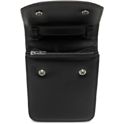 Shop Maison Margiela Black Leather Snap Pouch In T8013 Black