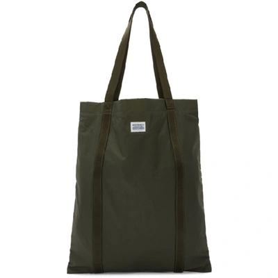 Shop Norse Projects Green Ripstop Tote In 8070 Olive