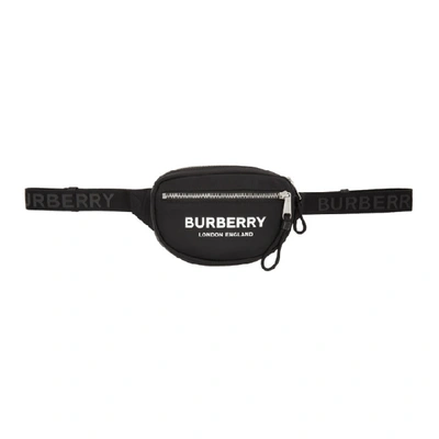 Shop Burberry Black Econyl® Logo Cannon Belt Bag