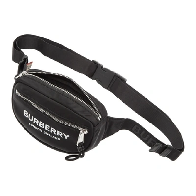 Shop Burberry Black Econyl® Logo Cannon Belt Bag