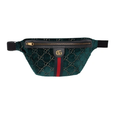 Gucci Blue Gg Velvet Belt Bag In Blue Multi | ModeSens