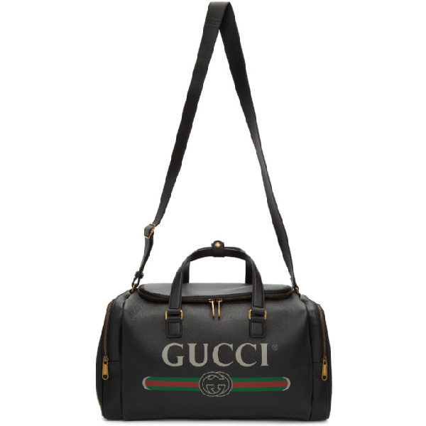 gucci print leather shoulder bag