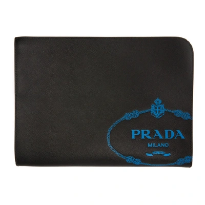 Shop Prada Black Saffiano Travel Folio In F0qlr Nero+