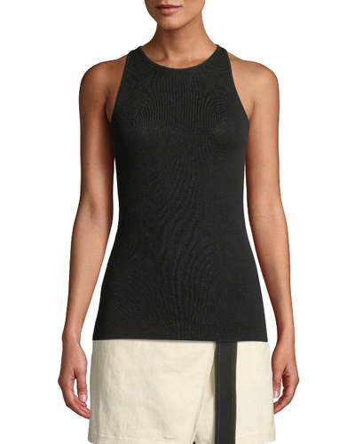 Shop A.l.c Nello Racerback Jersey Top In Black