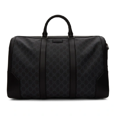 Shop Gucci Black Soft Gg Supreme Carry-on Duffle Bag In 1095 Black