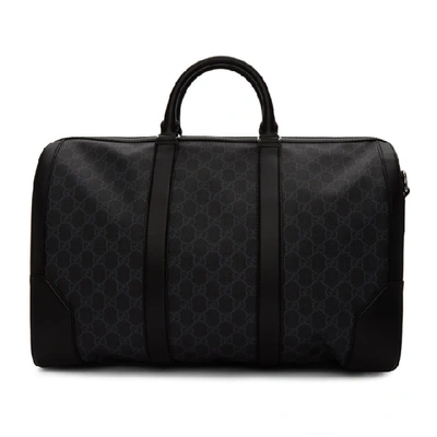 Shop Gucci Black Soft Gg Supreme Carry-on Duffle Bag In 1095 Black