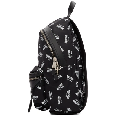 Shop Moschino Black Logo Backpack In A1555 Black