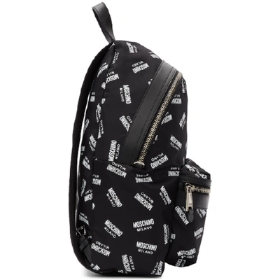 Shop Moschino Black Logo Backpack In A1555 Black