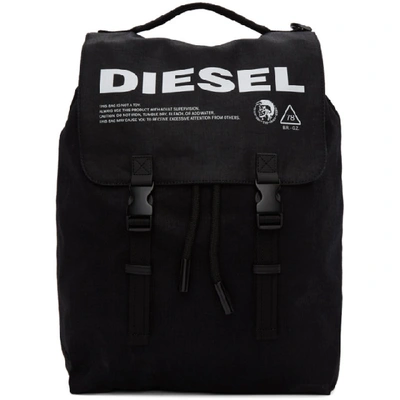 Shop Diesel Black Volpago Backpack In T8013 Black