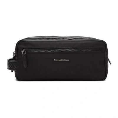 Shop Ermenegildo Zegna Black Jerseywear Pelletessuta Pouch In Ner Black