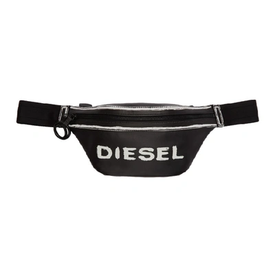 Shop Diesel Black Asporty Feltre Belt Bag In H1532 Blkwh