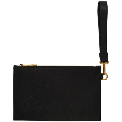 Shop Versace Black And Gold Small Tribute Cordura Zip Pouch In Dnnt Neror