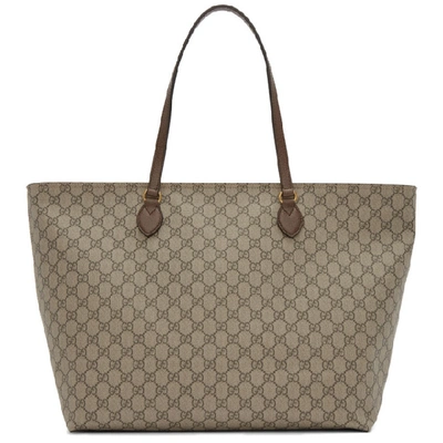 Shop Gucci Beige Medium Gg Ophidia Tote In 8358 Beige