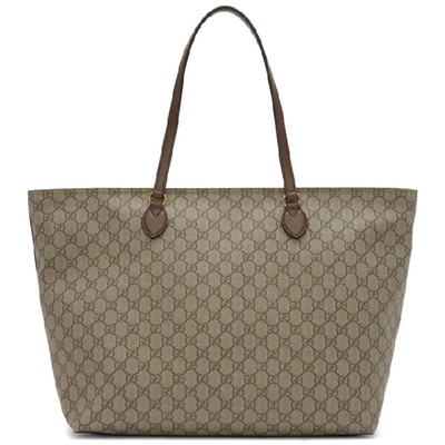 Shop Gucci Beige Medium Gg Ophidia Tote In 8358 Beige