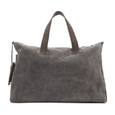 Shop Marsèll Marsell Grey Suede Monouso 0210 Duffle Bag In 5324 Grey