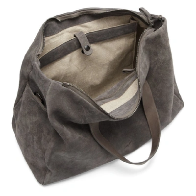 Shop Marsèll Marsell Grey Suede Monouso 0210 Duffle Bag In 5324 Grey