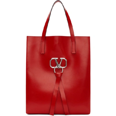 Shop Valentino Red  Garavani Vring Tote In Ju5 Red