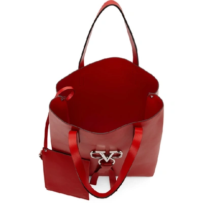 Shop Valentino Red  Garavani Vring Tote In Ju5 Red