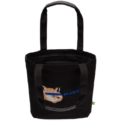 Shop Maison Kitsuné Maison Kitsune Black Ader Error Edition Fox Head Tote