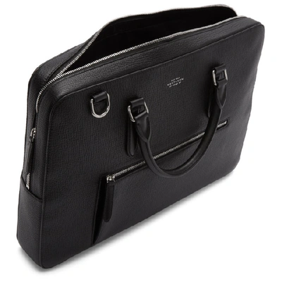 Shop Smythson Black Large Grain Front Zip Briefcase