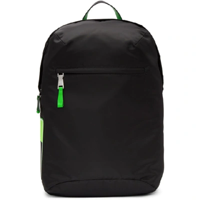 Shop Prada Black Logo Patch Backpack In F0xvs Nero/