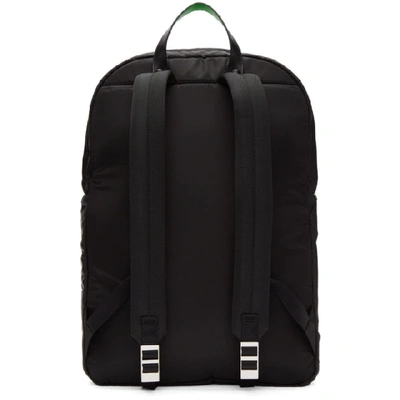 Shop Prada Black Logo Patch Backpack In F0xvs Nero/